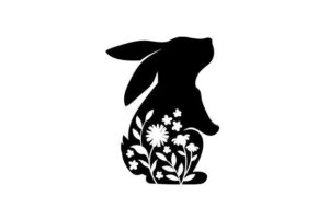 Floral-Easter-Bunny-Silhouette-580x386 Floral Easter Bunny Silhouette Craft Design