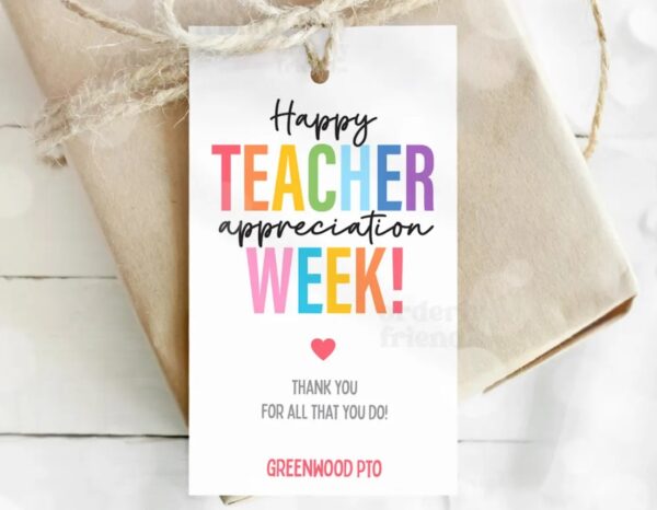 Teacher Appreciation Gift Tags Thank You Teacher Gift Tag School Printable Gift Tags Labels Editable Canva Template Instant Digital Download