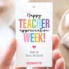 Teacher Appreciation Gift Tags Thank You Teacher Gift Tag School Printable Gift Tags Labels Editable Canva Template Instant Digital Download